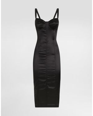 Dolce & Gabbana Stretch Satin Dress - Black