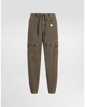 Dolce & Gabbana Resin-Coated Gabardine Trousers - Natural