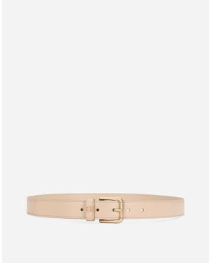 Dolce & Gabbana Ceinture En Cuir À Logo - Neutre
