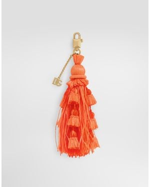 Dolce & Gabbana Key Ring With Tassel - White