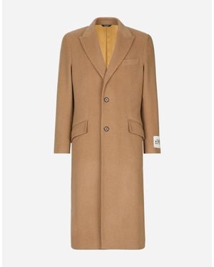 Dolce & Gabbana Single-Breasted Camel Wool Coat - Natural