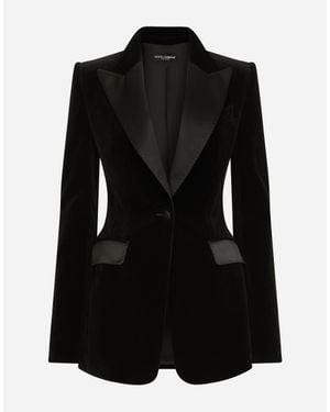 Dolce & Gabbana ターリントン タキシードジャケット シングルブレスト ベルベット - ブラック