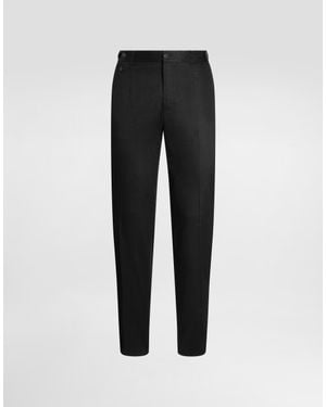 Dolce & Gabbana Cotton Gabardine Pants - Black