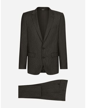 Dolce & Gabbana Single-Breasted Pinstripe Wool Martini-Fit Suit - Black