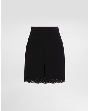 Dolce & Gabbana Double Crêpe Wool Skirt - ブラック