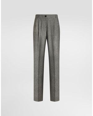 Dolce & Gabbana Glen Plaid Flannel Pants - Gray