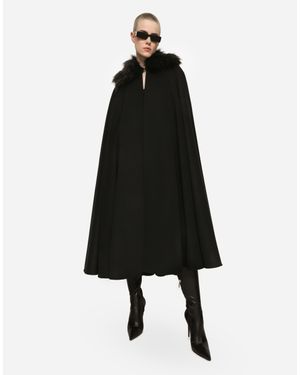 【VIP価格】DOLCE & GABBANA Multicolor Shearling Cape Dolce & Gabbana Elegant Multicolor Shearling Cape Women's