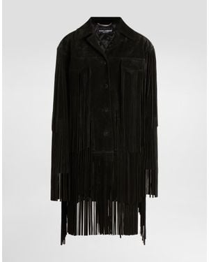 Dolce & Gabbana Split Leather Jacket - Black