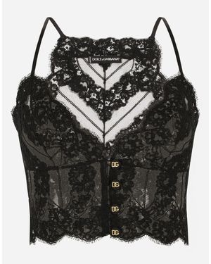 Dolce & Gabbana Lace Bralette Top - ブラック