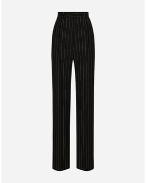 Dolce & Gabbana Striped Tailored Pants - Black