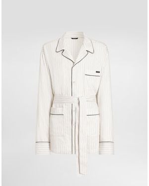 Dolce & Gabbana Linen-Silk Vanity Robe - Natural
