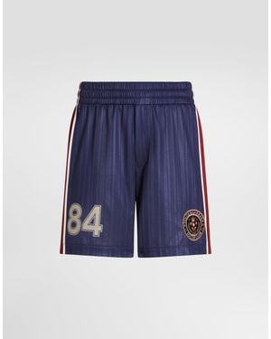 Dolce & Gabbana Striped Jersey Bermuda Shorts - Blue