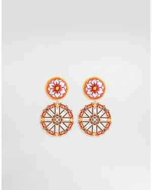 Dolce & Gabbana Carretto Wheel Clip Earrings - White
