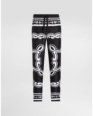 Dolce & Gabbana Pantalón Tipo Pijama De Seda - Multicolor