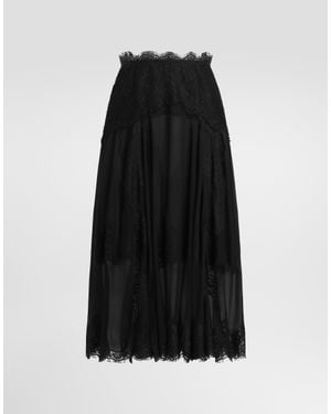 Dolce & Gabbana Chiffon Skirt - Black