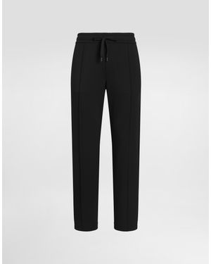 Dolce & Gabbana Wool-Blend Canvas Trousers - Black