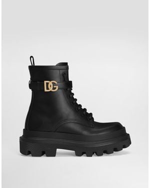Dolce & Gabbana Leather Ankle Boots - Black