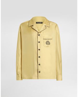 Dolce & Gabbana Silk Twill Vanity Shirt - イエロー