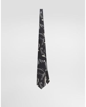 Dolce & Gabbana Abstract-Print Twill Tie - White
