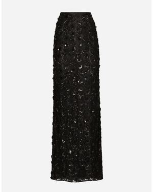 Dolce & Gabbana Long Sequined Mermaid Skirt - Black