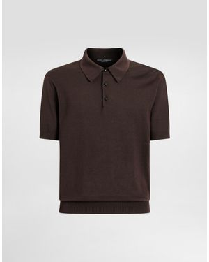 Dolce & Gabbana Short-Sleeved Cotton Polo-Shirt - Brown