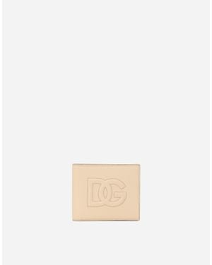 Dolce & Gabbana Embossed-Logo Bi-Fold Wallet - Natural