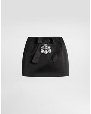 Dolce & Gabbana Satin Mini Skirt - Black