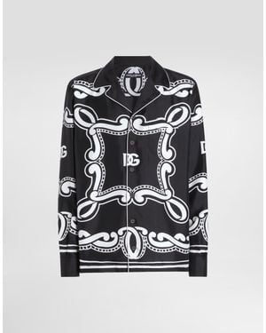 Dolce & Gabbana Silk Vanity Shirt With Bandanna - Black