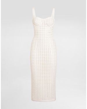 Dolce & Gabbana Crochet Bustier Dress - White