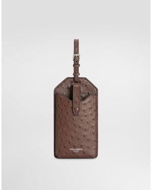 Dolce & Gabbana Ostrich Leather Eyewear Case - Brown