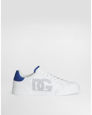 Dolce & Gabbana Printed Calfskin Nappa Strobel Portofino Light Sneakers - ホワイト