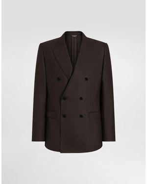 Dolce & Gabbana Double-Breasted Taormina Wool Jacket - Black
