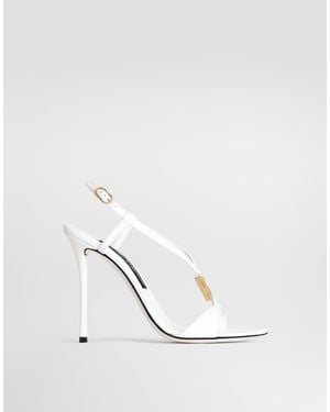 Dolce & Gabbana Patent Leather Sandals - White