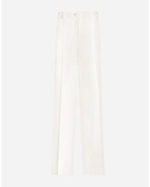 Dolce & Gabbana Flared Double Crepe Pants - White