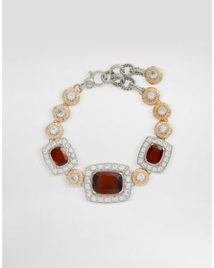 Dolce & Gabbana Eleganza Bracelet 18-Carat And Rose, Garnets, And Sapphires - White