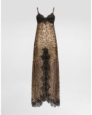 Dolce & Gabbana Leo- Chiffon Slip Dress - Natural