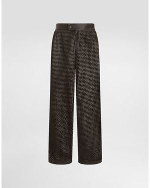 Dolce & Gabbana Flared Woven Nappa Leather Pants - Multicolour
