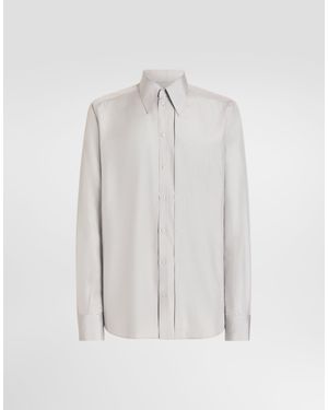 Dolce & Gabbana Crêpe De Chine Martini Shirt - White