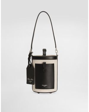 Dolce & Gabbana Fabric Bucket Bag - White