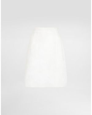 Dolce & Gabbana Stretch Mat Mini Skirt - White