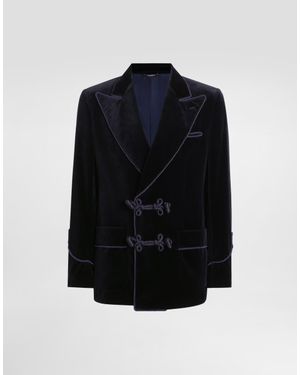 Dolce & Gabbana Double-Breasted Sicilia-Light Jacket - Blue