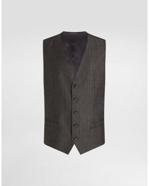 Dolce & Gabbana Pinstripe Wool Vest - Gray