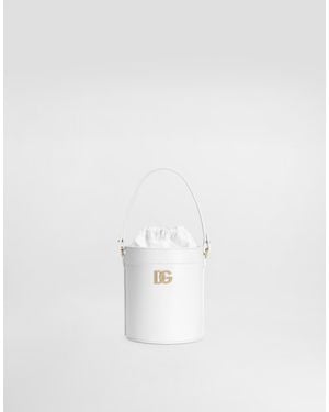 Dolce & Gabbana Nappa Calfskin Bucket Bag - White