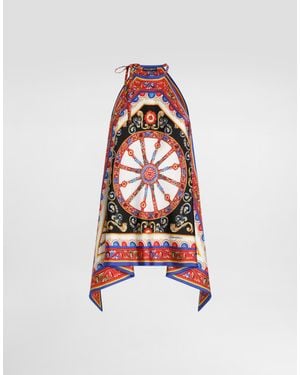 Dolce & Gabbana Carretto-Print Twill Top - White