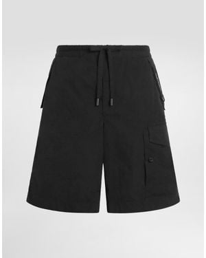 Dolce & Gabbana Waxed Faille Bermuda Shorts - Black