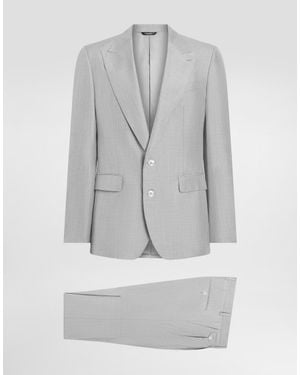 Dolce & Gabbana Deconstructed Single-Breasted Silk Suit - Grey