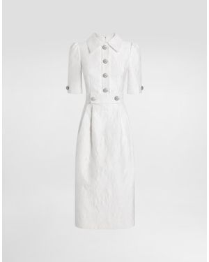 Dolce & Gabbana Floral Jacquard Dress - White