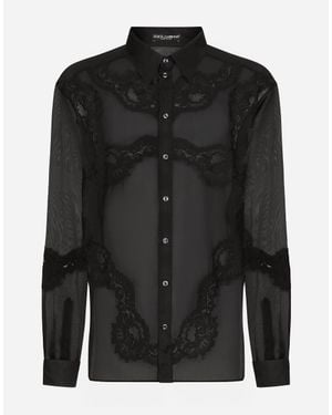 Dolce & Gabbana Lace-Trim Shirt - Black