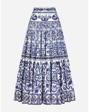 Dolce & Gabbana Majolica Midi Skirt - Blue