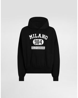 Dolce & Gabbana Jersey Hoodie With Print - ブラック